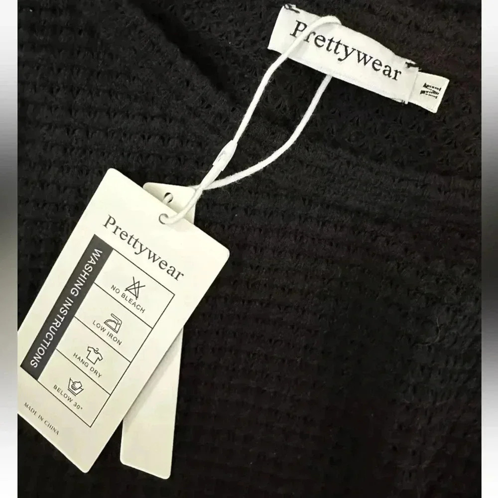 NWT Prettywear Puff Short Sleeve Top Waffle Loose Casual Blouses Sz M - Picture 7 of 9